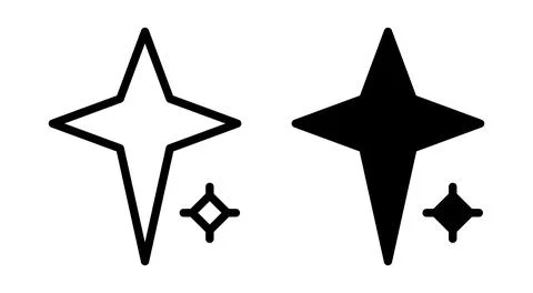 Two Artistic Star Shapes in Black and White for Design and Decoration Stock Illustration