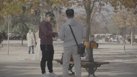 Two Asian men in Madrid, Spain Stock-Footage 345027266