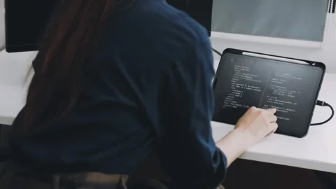 Two asian team working development of programming and encryption technology.. Stock Footage 310865530