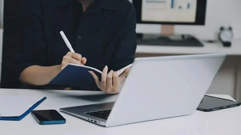 Two asian team working development of programming and encryption technology.. Stock Footage 310865549