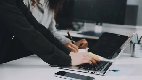 Two asian team working development of programming and encryption technology.. Stock Footage 310865578