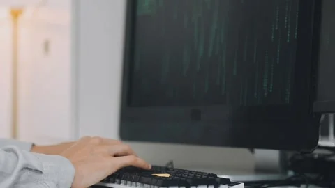Two asian team working development of programming and encryption technology.. Stock Footage 310865581
