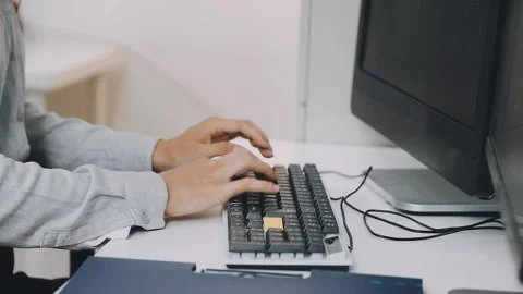 Two asian team working development of programming and encryption technology.. Stock Footage 310865585