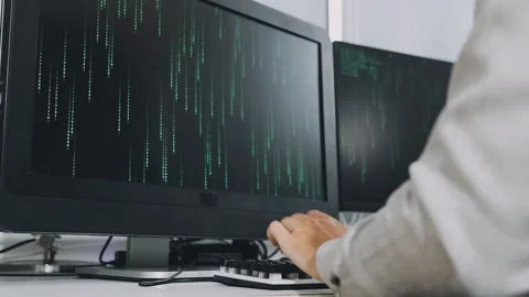 Two asian team working development of programming and encryption technology.. Stock Footage 310865593