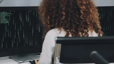 Two asian team working development of programming and encryption technology.. Stock Footage 310865594