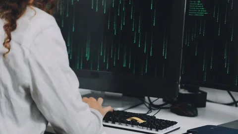 Two asian team working development of programming and encryption technology.. Stock Footage 310865600