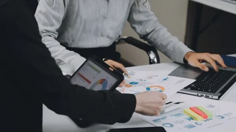 Two asian team working development of programming and encryption technology.. Stock Footage 310865606