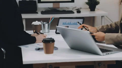 Two asian team working development of programming and encryption technology.. Stock Footage 310865642