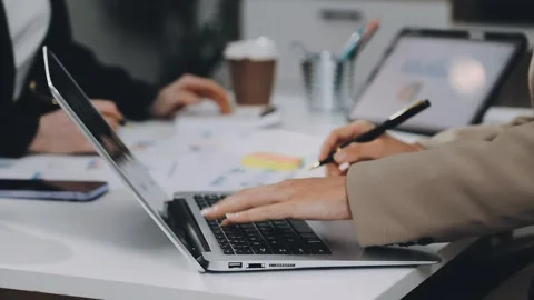 Two asian team working development of programming and encryption technology.. Stock Footage 310865648