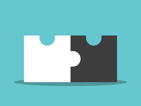 Two assembled jigsaw puzzles Stock Illustration