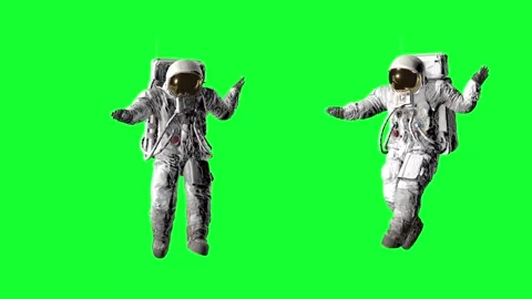 Two astronauts in full spacesuits with life support backpacks floating against 動画素材 316775850