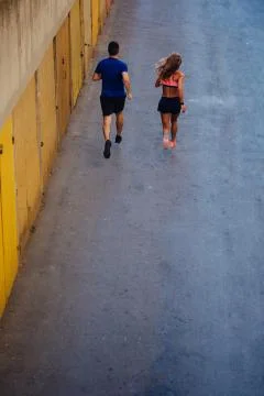 Two athletes jogging Stock Photos
