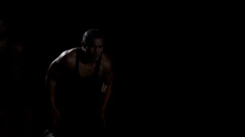 Two athletes, practicing speed resistance training Stock Footage