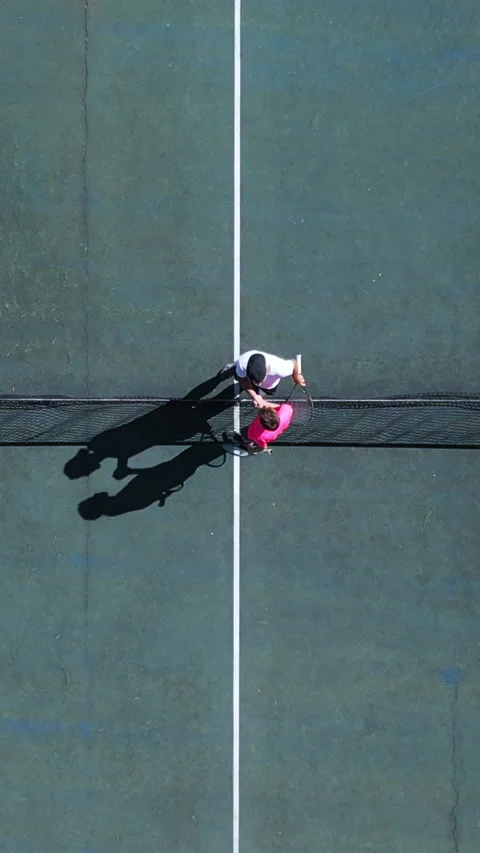 Two Athletes Practicing Tennis Footwork and Technique on Hardcourt Stock-Footage 317959412