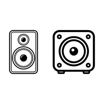 Two audio speaker icons in black and white Stock Illustration
