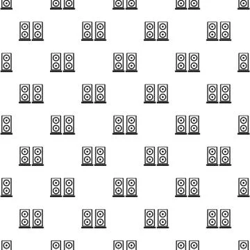 Two audio speakers pattern, simple style イラスト素材
