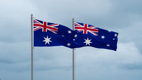 Two Australia flag Stock-Footage 252128705