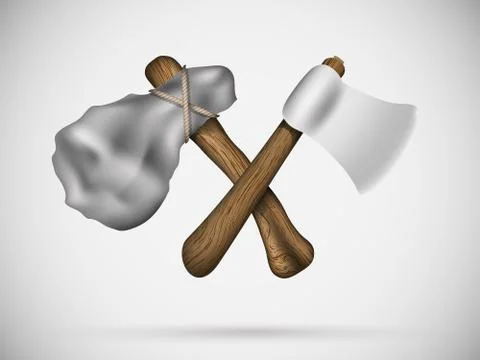 Two axes in a cross Stock Illustration