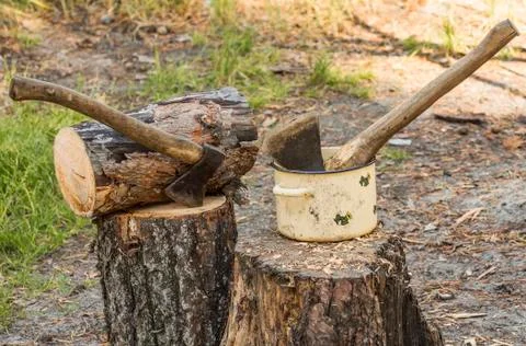 Two axes Stock Photos