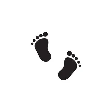 Two Baby footprints. Vector Stock Illustration