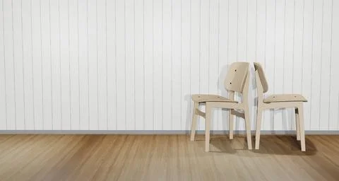 Two back-facing chairs collide. Interior of the residence Warm scenes with .. Stock Illustration