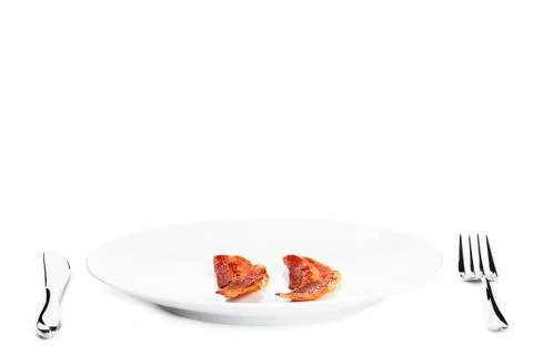 Two bacon on a plate Stock Photos