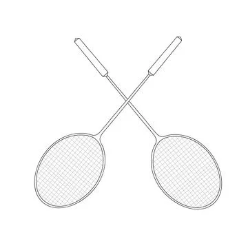 Two Badminton rackets on white background Illustrazione stock