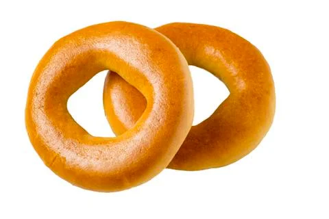 Two bagels on a white background Stock Photos