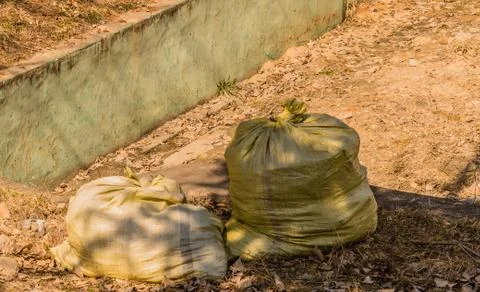 Two bags of trash Stock Photos