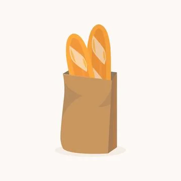 Two baguettes illustration. 스톡 일러스트