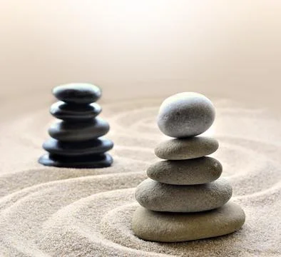 Two balance pyramids Stock Photos