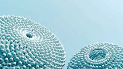 Two ball-shaped objects, 3D Rendering Stock Illustration