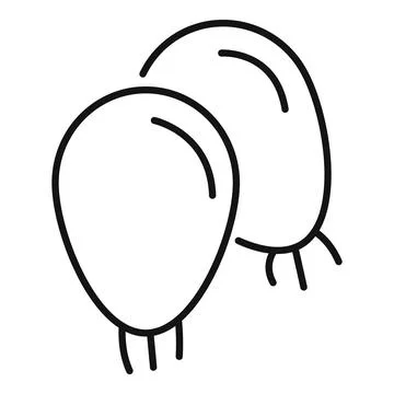 Two balloons are floating up in the sky on strings Illustrazione stock