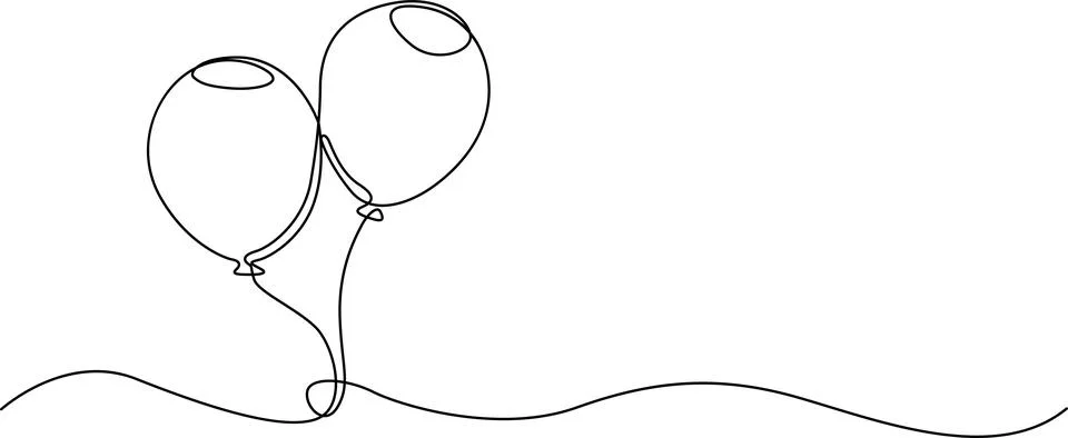 Two balloons floating together Vector 스톡 일러스트