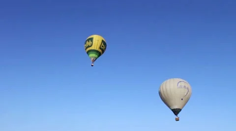Two balloons fly Stock Footage 54620778