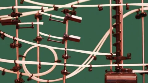 Two balls roll through super construction Video stock 8511087