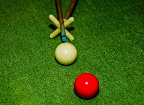 The two balls on  snooker table Stock Photos