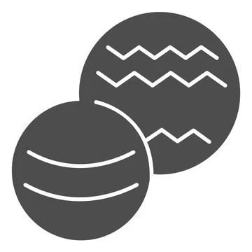 Two balls, toys solid icon, toy concept, playing balls vector sign on white イラスト素材