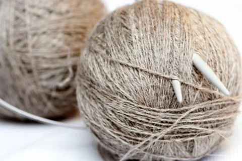 Two balls of wool yarn Stock Photos