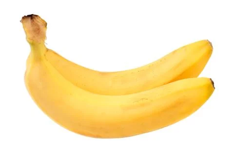 Two bananas isolated on white background Stock Photos