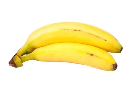 Two bananas isolated on white background Stock Photos