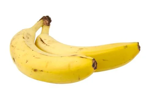 Two bananas isolated on white background Foto stock