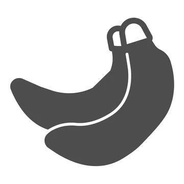 Two bananas, slot machine solid icon, gambling concept, slot fruit machine Illustration