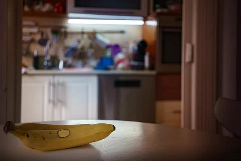 Two bananas on the table Stock Photos