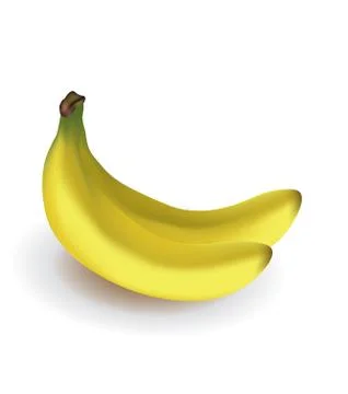Two bananas on white background Stock Illustration