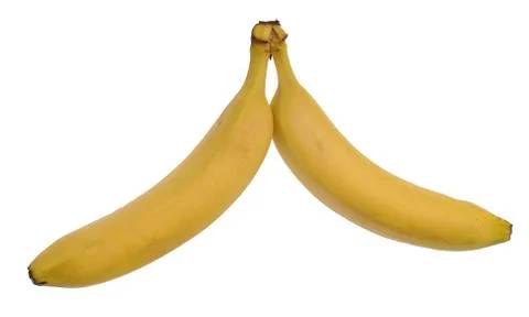 Two bananas on white background Stock Photos