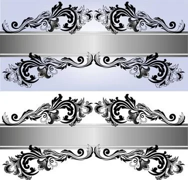 Two banners with ornaments two banners with beautiful floral ornaments in ... Stock Photos