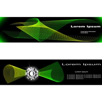 Two banners with web of thin lines Stock Illustration