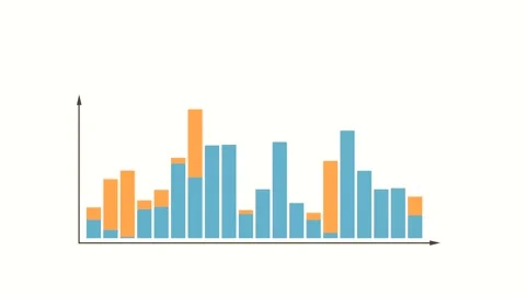 Two bar charts, moving up and down. Vídeo Stock 278401525