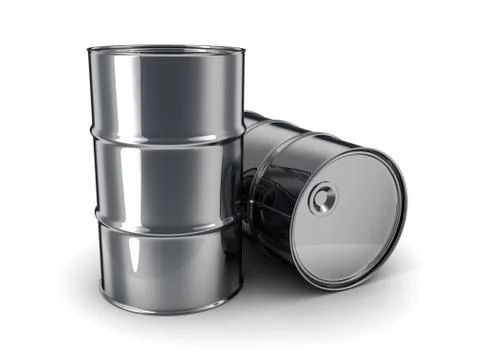 Two barrels on a white background (done in 3d) 스톡 일러스트